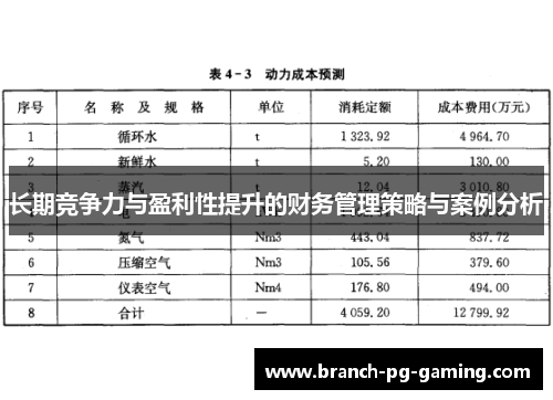 长期竞争力与盈利性提升的财务管理策略与案例分析